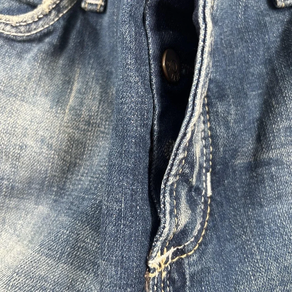 Jetlag Jeans Mens 32 Blue‎ Medium Wash Skinny Stretch Distressed Denim Jeans